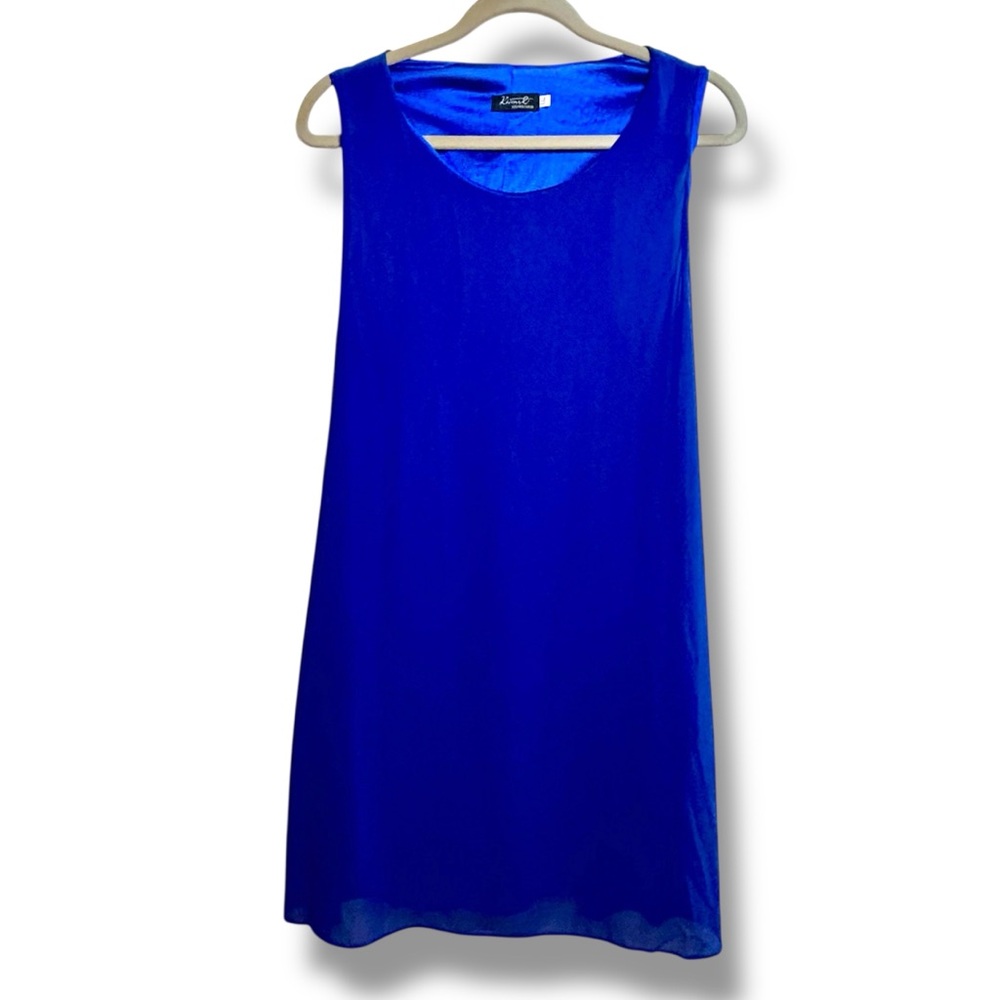 Royal Cobalt Blue Sleeveless Shift Mini Dress Bow Back Kivenst High Fashion XXL